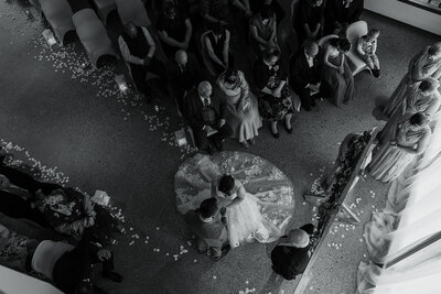 wedding ceremony from above