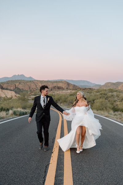 Elopement portraits at the Neon Museum in Las Vegas, Nevada