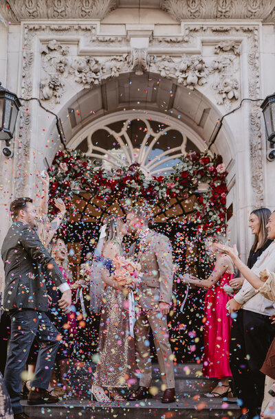 Colourful wedding confetti image
