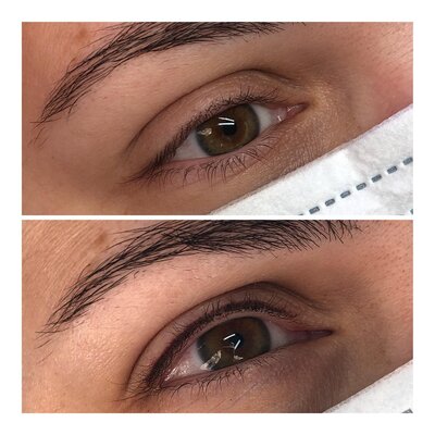 permanent eyeliner before and after view