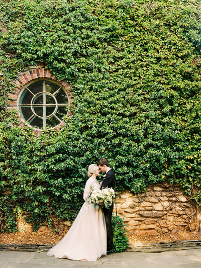 Get inspired by the enchanting garden ceremony of Sarah and Austin at The Graylyn Estate in Winston Salem, North Carolina.