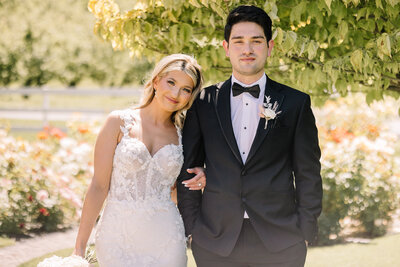 Couple Posing Side by Side - Mikayla & Mario | Harmony Meadows Luxury Wedding Lake Chelan Washington