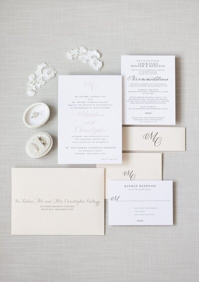 NJ custom wedding invitations, NJ monogram invitations, Charming Images