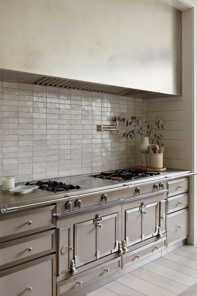 handmade French range in a beautiful kitchen design - elevated luxury interiors