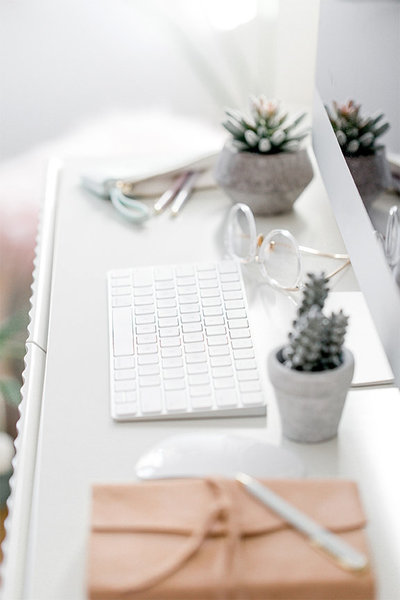 white-keyboard-and-cactus-plants-Christy-Hunter-Photography
