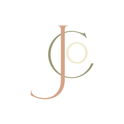 gold, green, and rose logo for Jacie and CO