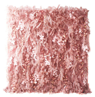 Pink feather flower wall