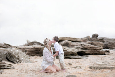 Mom and Son Kissing
