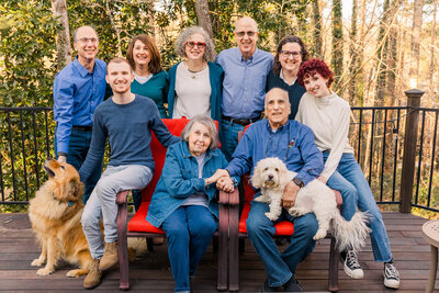 multi generation family  during photo session with Atlanta Laure photography