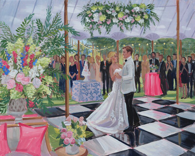 Live Wedding Paintings by Ben Keys | Stuart and Drew, Country Club of Virginia, Richmond, VA, web