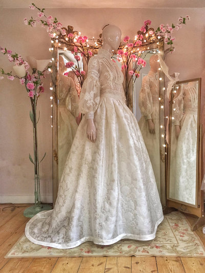 Edith-french-lace-silk-damask-high-neck-long-sleeve-wedding-dress-JoanneFlemingDesign-6
