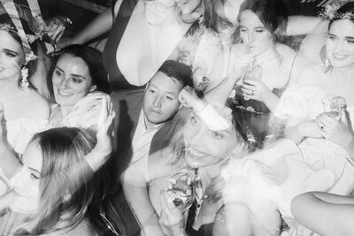 multiple exposure photo of guests enjoying their time on the dance floor in Kelowna