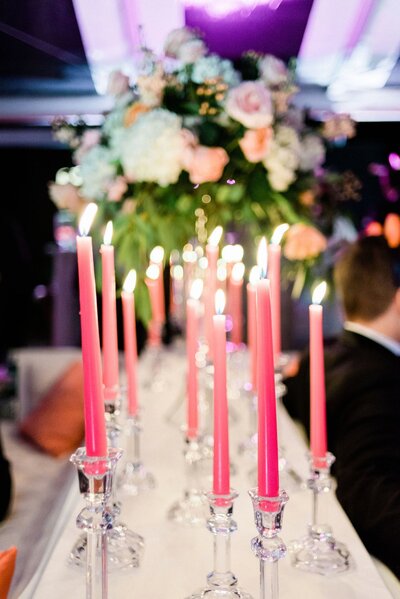 tall pink candles