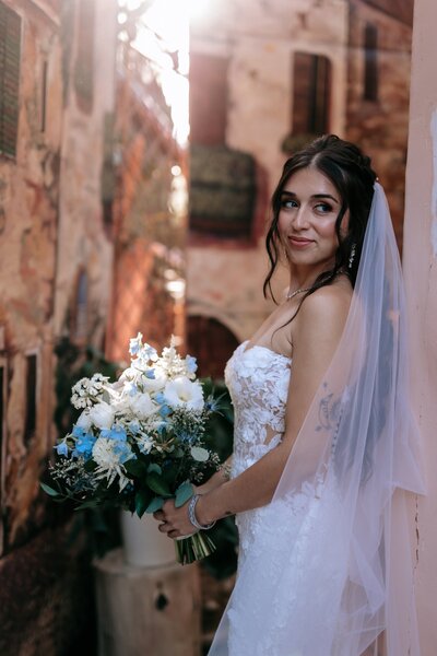 Bride Valentina at her gorgeous wedding.