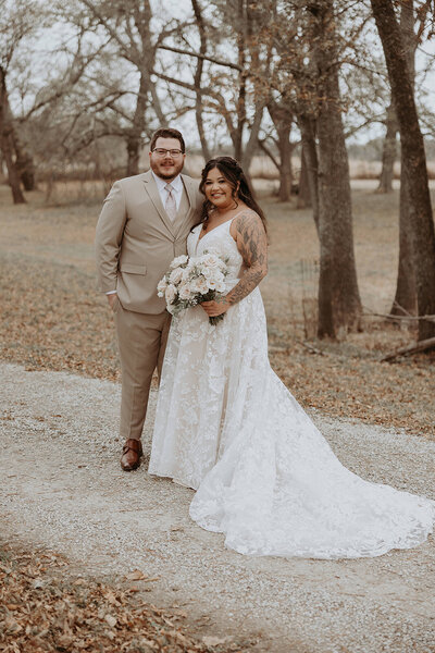 Bride and Groom First Look at a Country Venue in Augusta, Kansas - Mathilda Louise Photography
