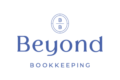 Logo with words "Beyond Bookkeeping" and circle icon with a B over another B.