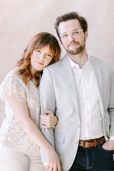 Headshot of wedding photographer, Emily Wren and videographer Gregg Cornish