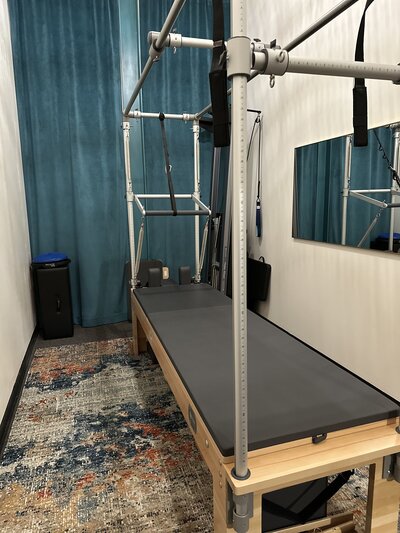 Experience ultimate versatility and efficiency with the Reform​er Cadillac Combo apparatus. This multifunctional apparatus combines the benefits of a Pilates Reformer and Cadillac in one. Achieve full-body strength, flexibility, and improved posture for a comprehensive and transformative workout.