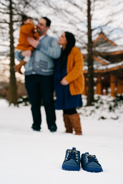Family maternity photoshoot at Ping Tom Park, Chicago