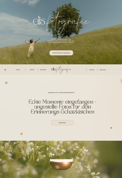Screenshot der Website für eine Hundefotografin – individuell gestaltet mit Website in a Week von Jennifer Aries