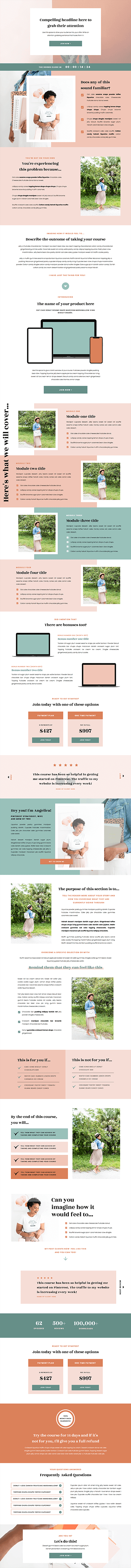 Angelica Showit sales page templates for coaches, creatives and photographers