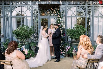 Bride and Groom take their vows at the Lavender Marketplace & Workshops