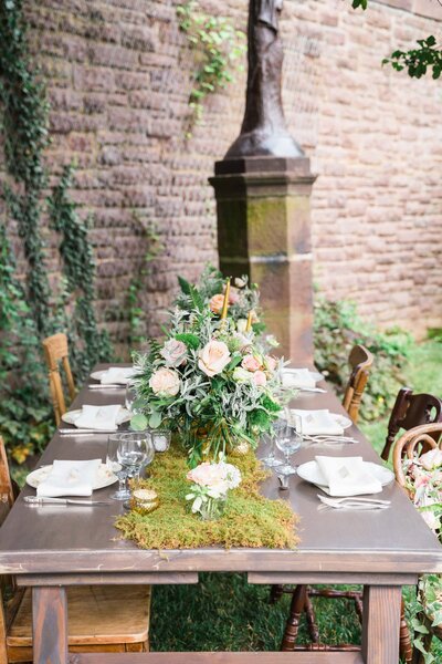 Garden wedding tablescape