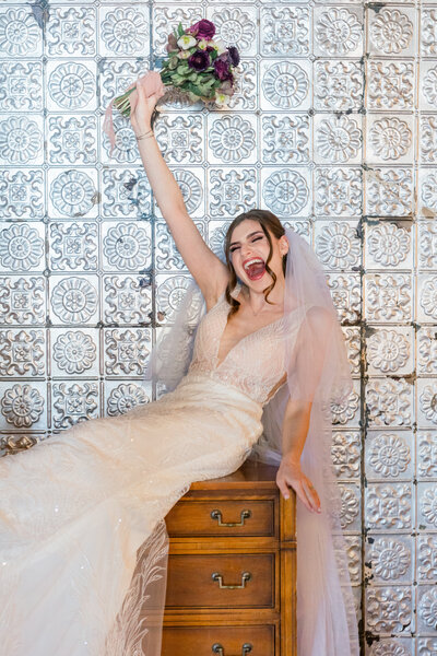Happy Jewish Bride in Jewish  Wedding Photography in Chicago