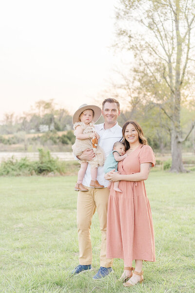 family picture during spring mini session in Reston, Virginia