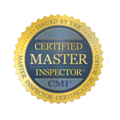 Yellow and blue circle logo for CMI Certified Master Inspector