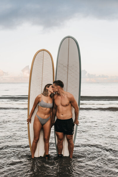 Ben and Maddie having a surf session in Oahu.