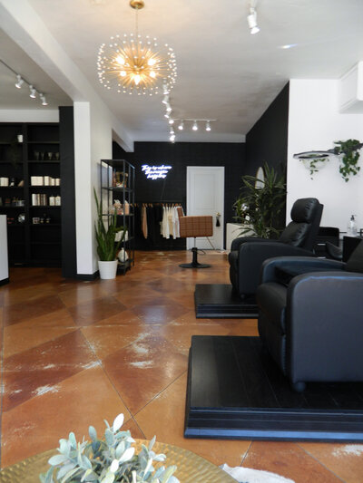 A photo of the interior of our beauty salon at Wilde Beauty Co. in San Diego, showcasing our comfortable and inviting atmosphere where you can relax and enjoy our exceptional beauty services.