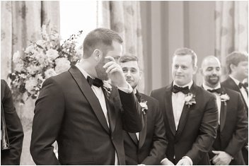 groom crying during ceremony at The Westin Poinsett