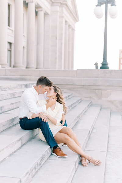 Engagement Session at the Little Rock Capitol Building in Arkansas
