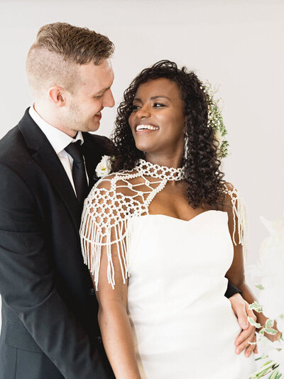 couple looking at each other on their wedding day by Wedding photographer atlanta ga