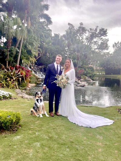couple with dog of honor