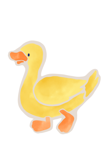 mama duck leading ducklings illustration