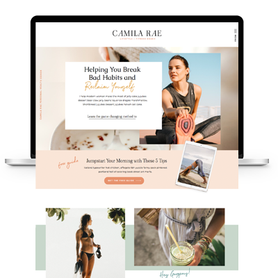 Create your own health coaching website with  the Camila Rae Showit Website Template