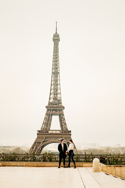 Eiffel Tower Paris Engagement Wedding Photographer