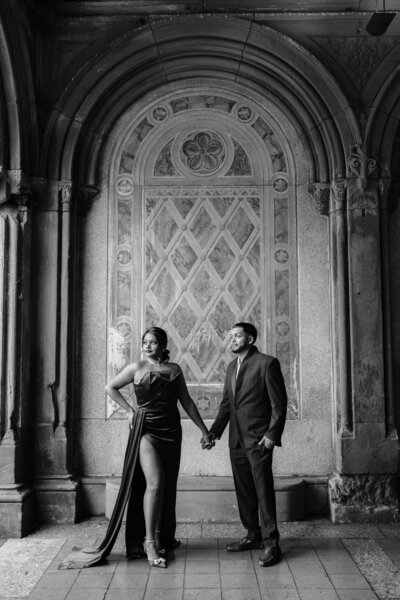 Bethesda Terrace Engagement Photos in Central Park