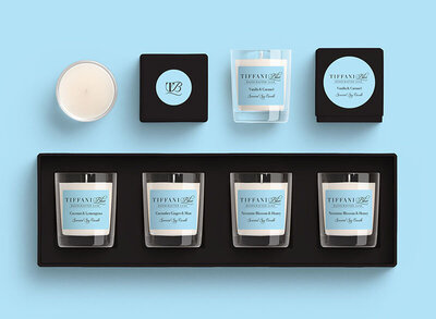 Tiffani Blue Candles by The Brand Advisory