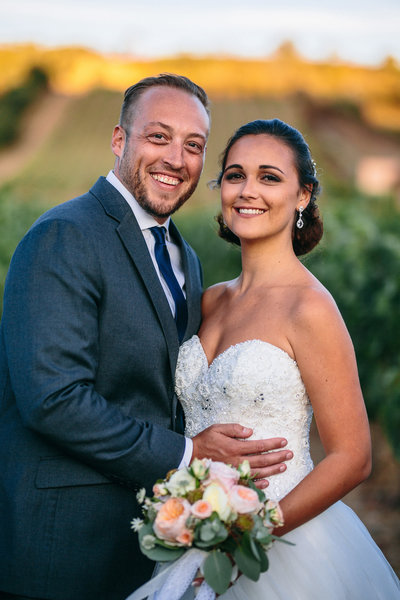 Couple smiling after their France Wedding