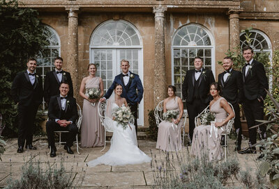 editorial wedding party group photo