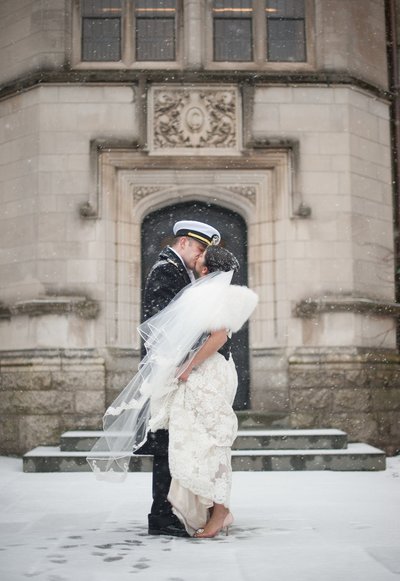 Winter wedding at Yale University