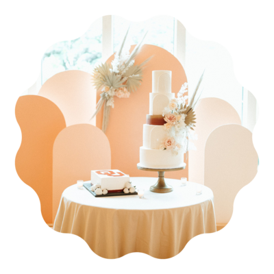 boho style wedding design and cake