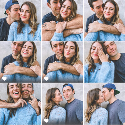 collage of man and woman laughing and smiling
