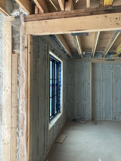 Insulation installed in interior of home