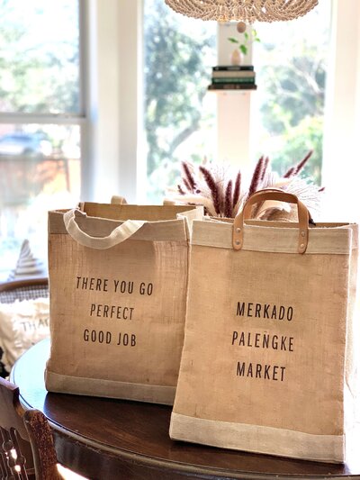 favorite chef market and reusable shopping bags