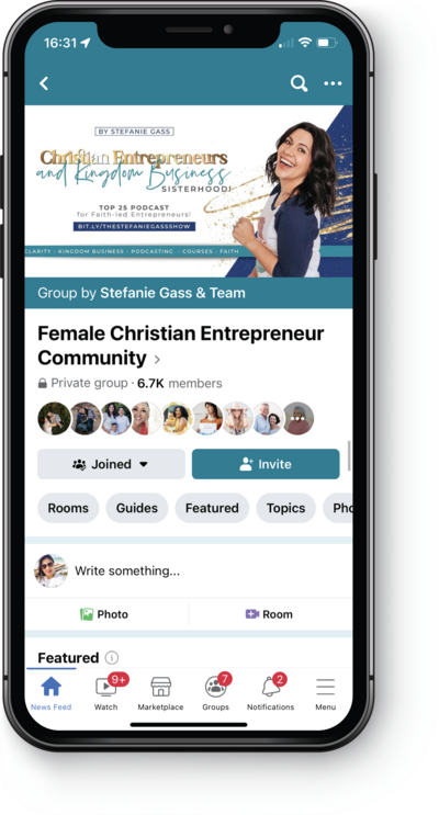 Join Stef Gass' Female Christian Entrepreneurs free Facebook community