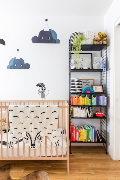 Modern black and white nursery by Denver based interior designer Fernway & Avalon
